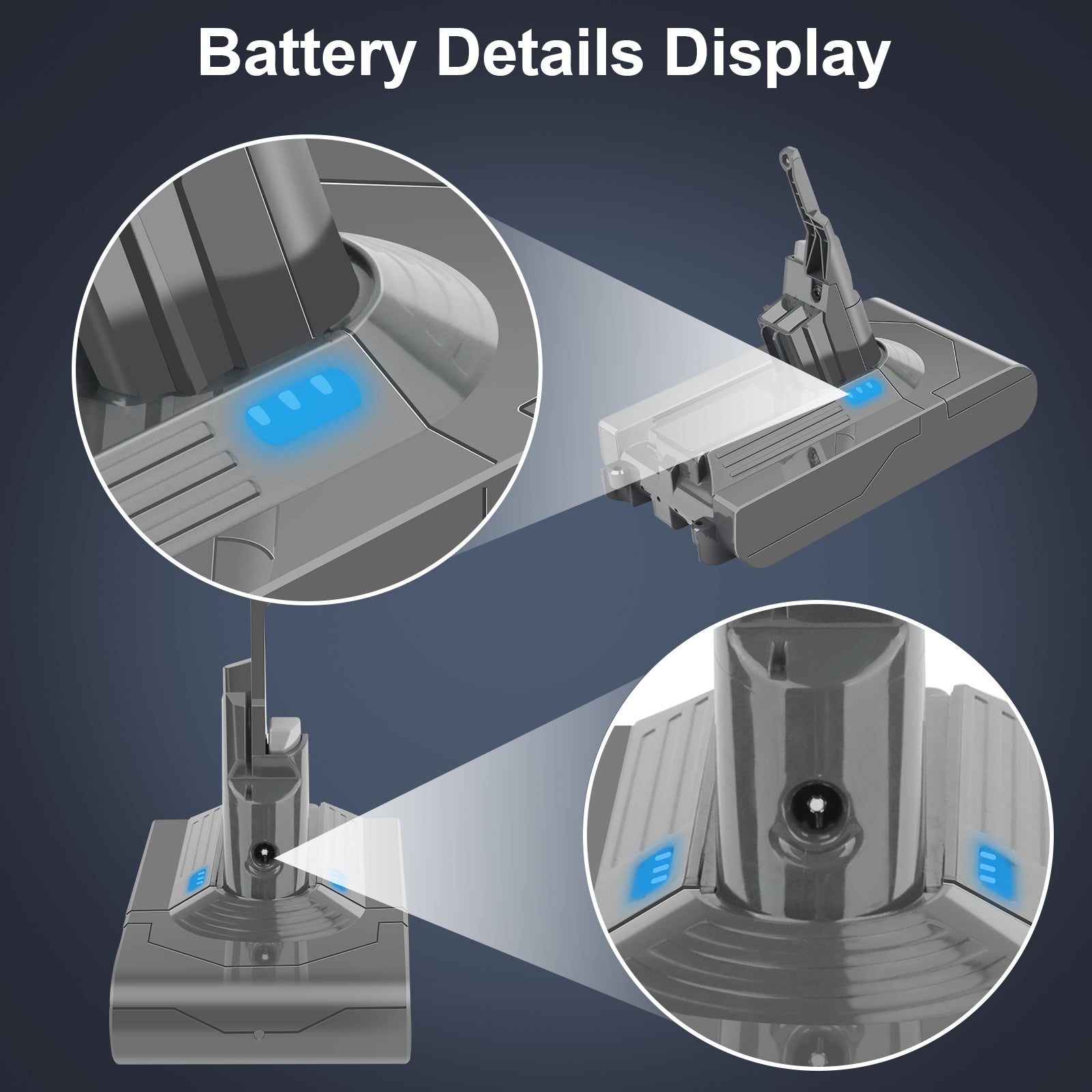 21.6V 6.0Ah V8 Battery Replacement for Dyson V8 Battery Li-ion V8 215681 967834-05 SV10 V8 Absolute V8 Animal V8 Motorhead V8 Fluffy V8 Cord-Free Handheld Vacuum