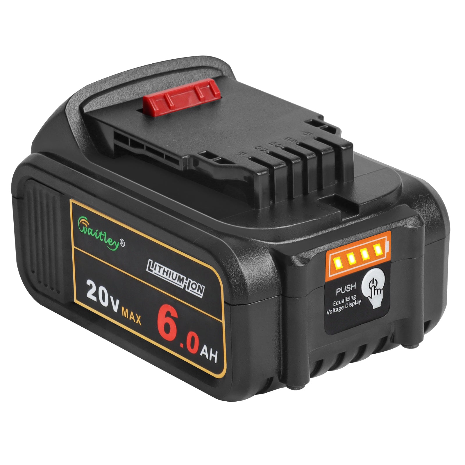 waitley 20V 6.0A Replacement Battery Compatible with Dewalt DCB200 DCD DCF DCG Series Cordless Power Tools