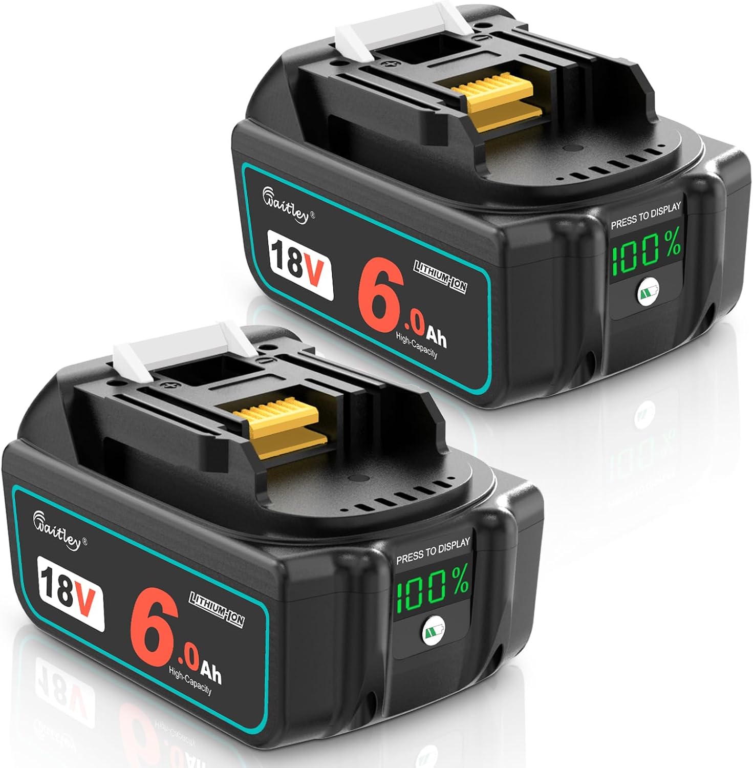 Waitley 18V 6.0Ah Battery Compatible with Makita Power Tools