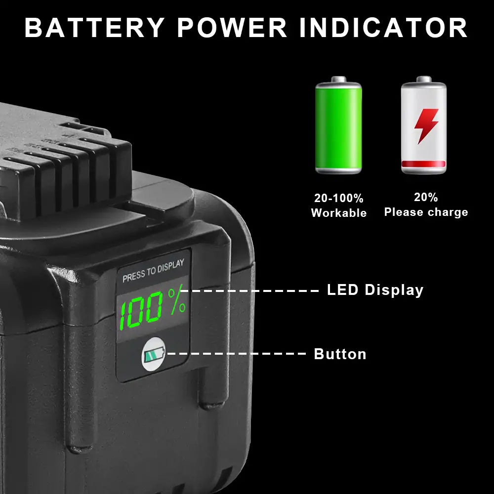 Waitley 2 Pack 20V 9.0Ah DCB209 Replacement Battery Compatible with DCB200 20V DCD DCF DCG Series Cordless Power Tools with LED Indicator