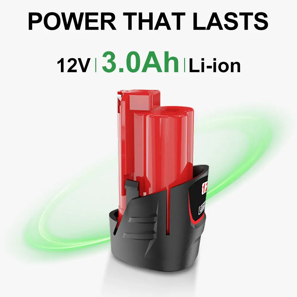 waitley 2 Pack 12V 3.0Ah Replacement Battery Compatible with Milwaukee 3Ah 48-11-2401 Li-Ion Battery 48-11-2420 48-11-2411 48-11-2440 48-11-2402 Tools