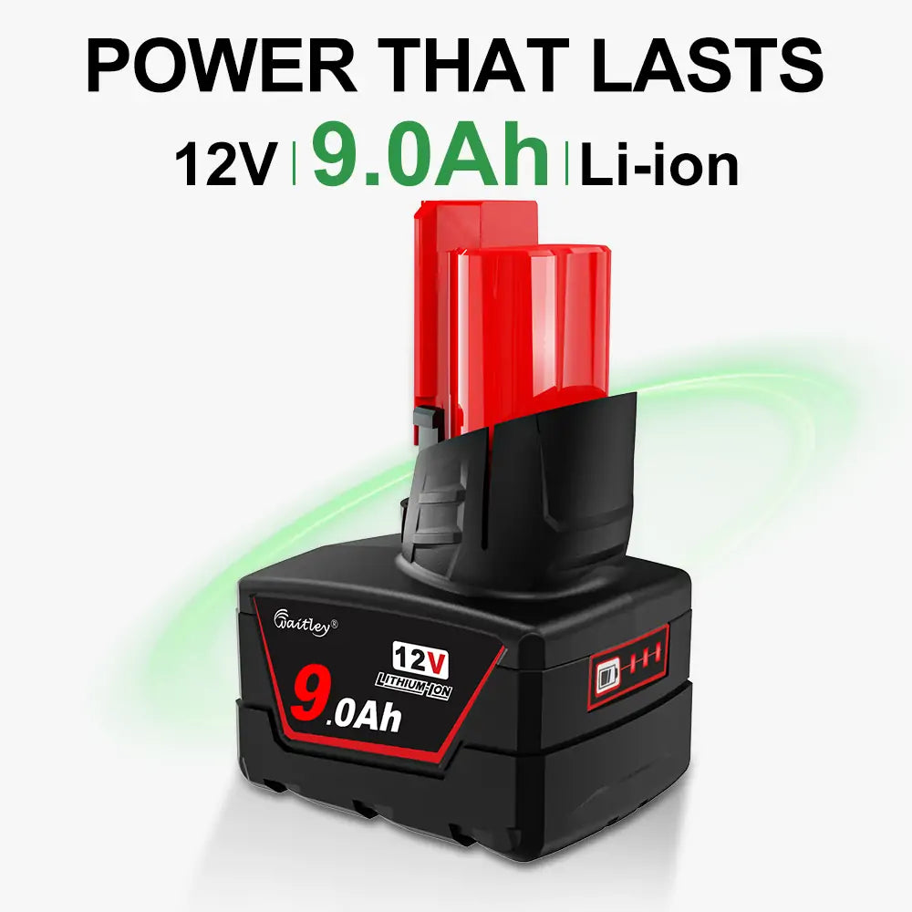 Waitley 12V 9.0Ah Replacement Battery Compatible with Milwaukee Power Tools