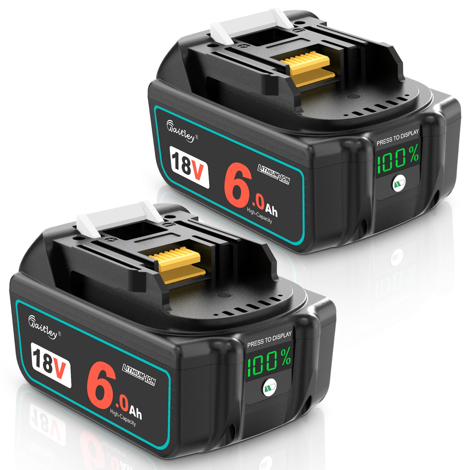 One Waitley 18V 6.0Ah Replacement Battery Compatible with Milwaukee 18v 6000mAh Lithium-Ion Battery Cordless Power Tools