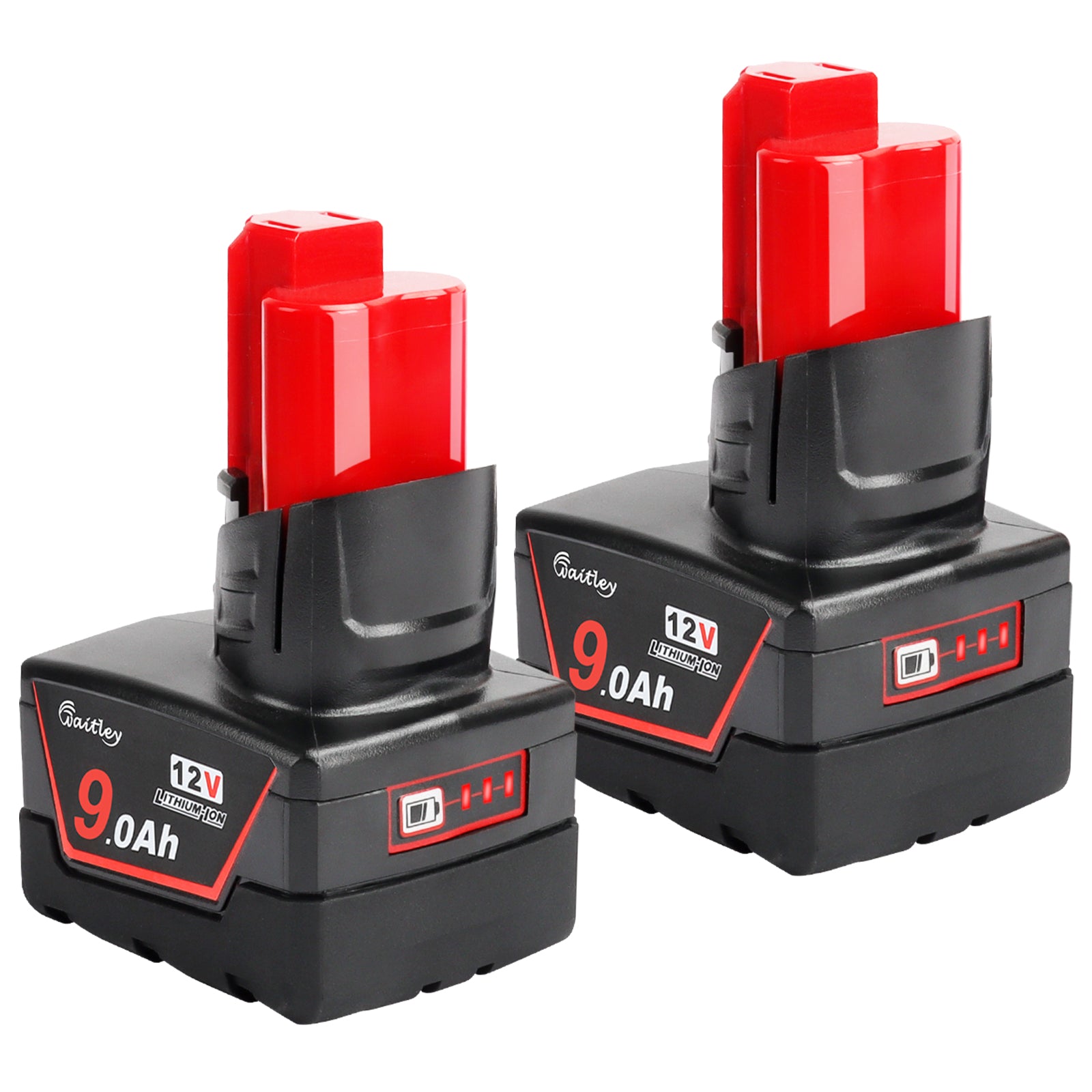 waitley 2 Pack 12V 9Ah Replacement Battery Compatible with Milwaukee 12V Power Tools