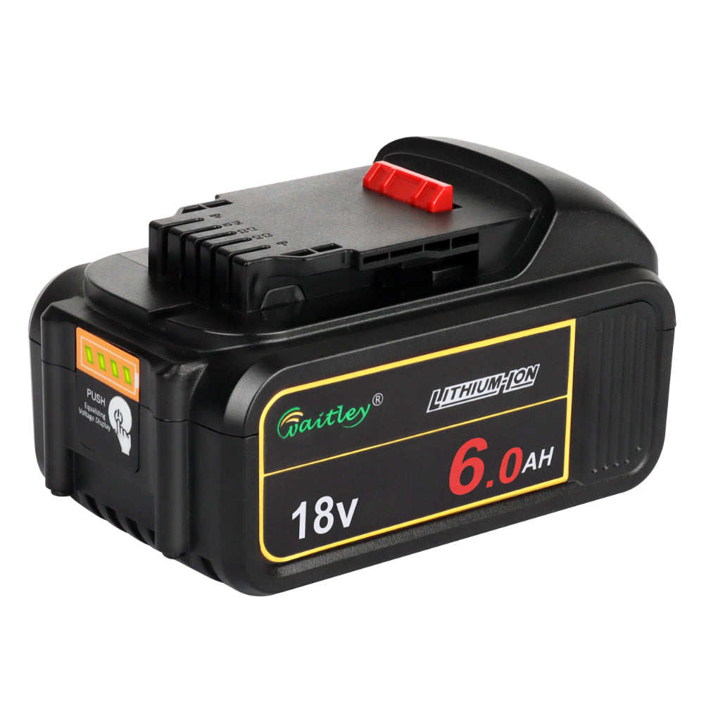 Waitley 2 Pack 20V 6.0A Replacement Battery Compatible with Dewalt DCB200 DCD DCF DCG Series Cordless Power Tools