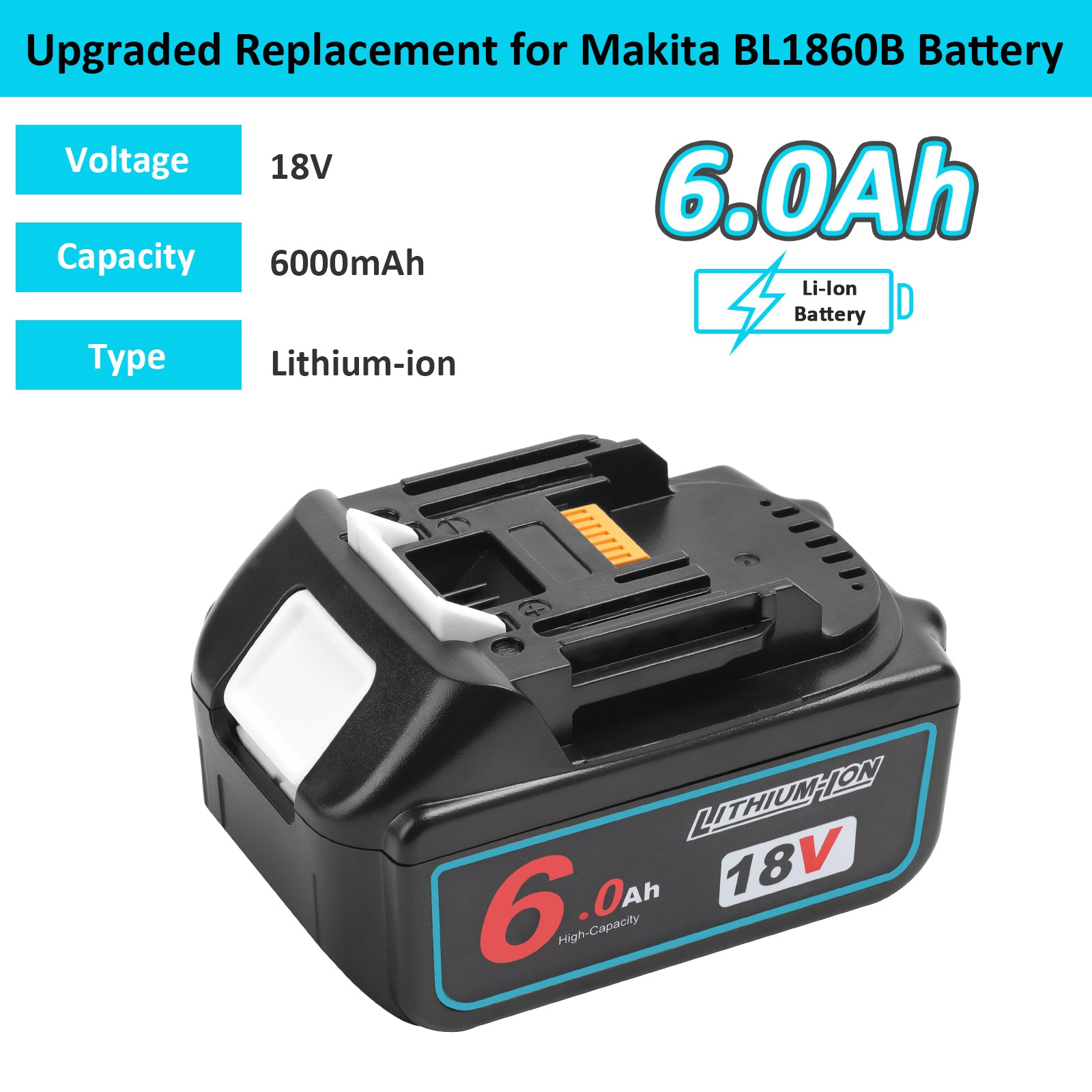 waitley 18V 6.0Ah Replacement Battery Compatible with Milwaukee 18v 6000mAh Lithium-Ion Battery Cordless Power Tools