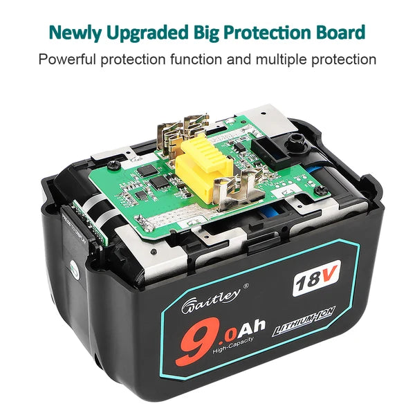 Waitley 18V 9Ah Battery Compatible with Makita Power Tools