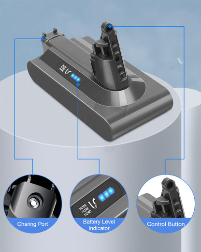 Upgraded V10 Battery 25.2V Replacement for Dyson V10 Battery Replacement SV12 Cyclone Animal Absolute Cordless Vacuum Cleaner 5.0Ah Batteries [Not for V10 Slim 18v Series]