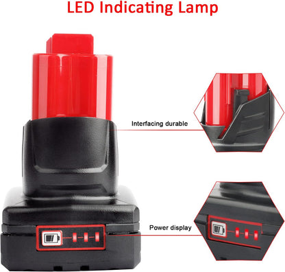 Waitley 12V 6.0Ah Battery Compatible with Milwaukee Power Tools