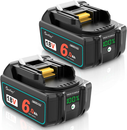 Waitley 18V 6.0Ah Battery Compatible with Makita Power Tools