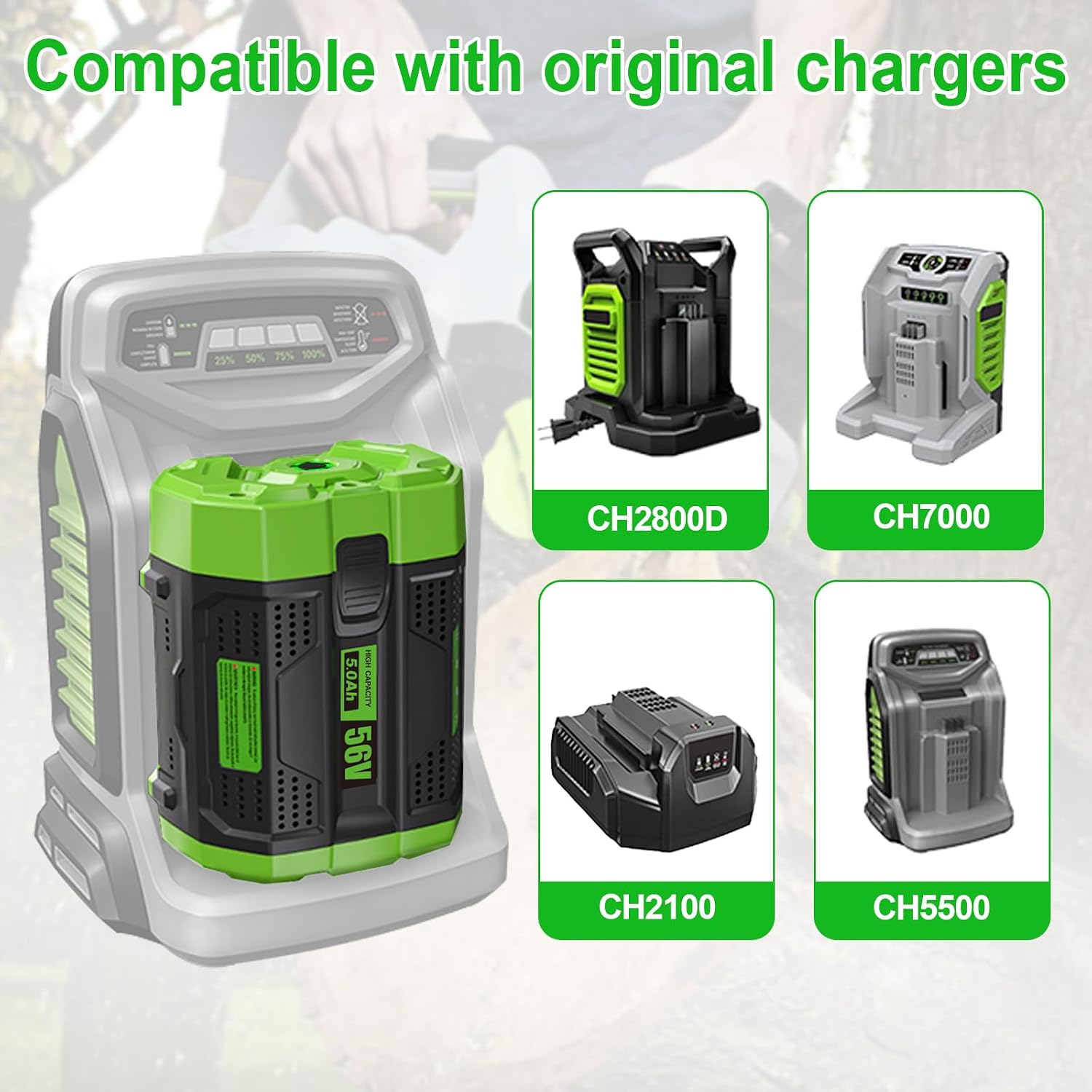 Waitley 56V 5Ah Battery Compatible with EGO Power Tools