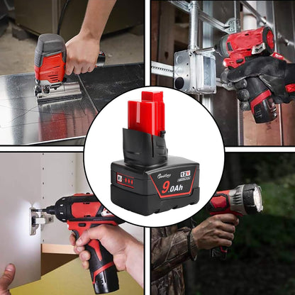 Waitley 12V 9.0Ah Battery Compatible with Milwaukee Power Tools