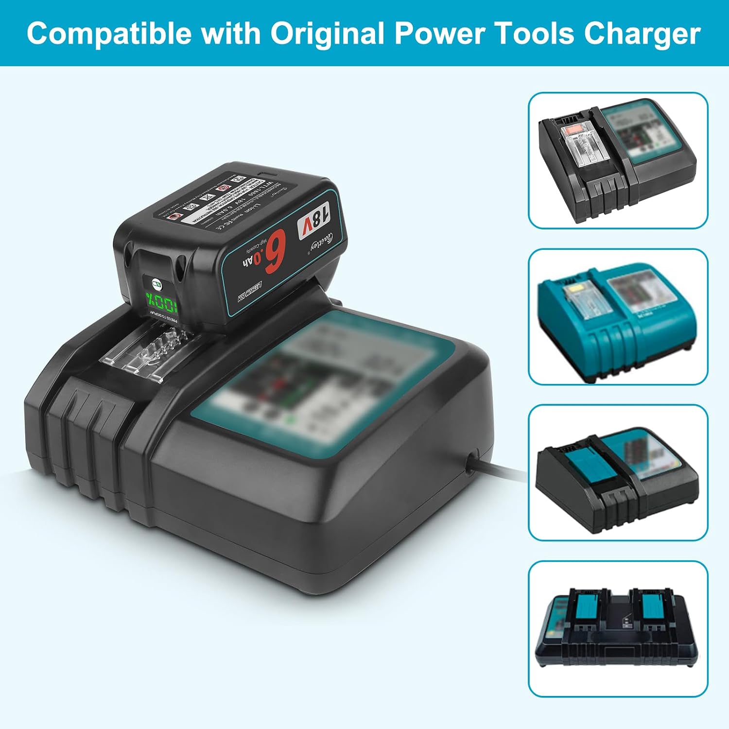 Waitley 18V 6.0Ah Battery Compatible with Makita Power Tools