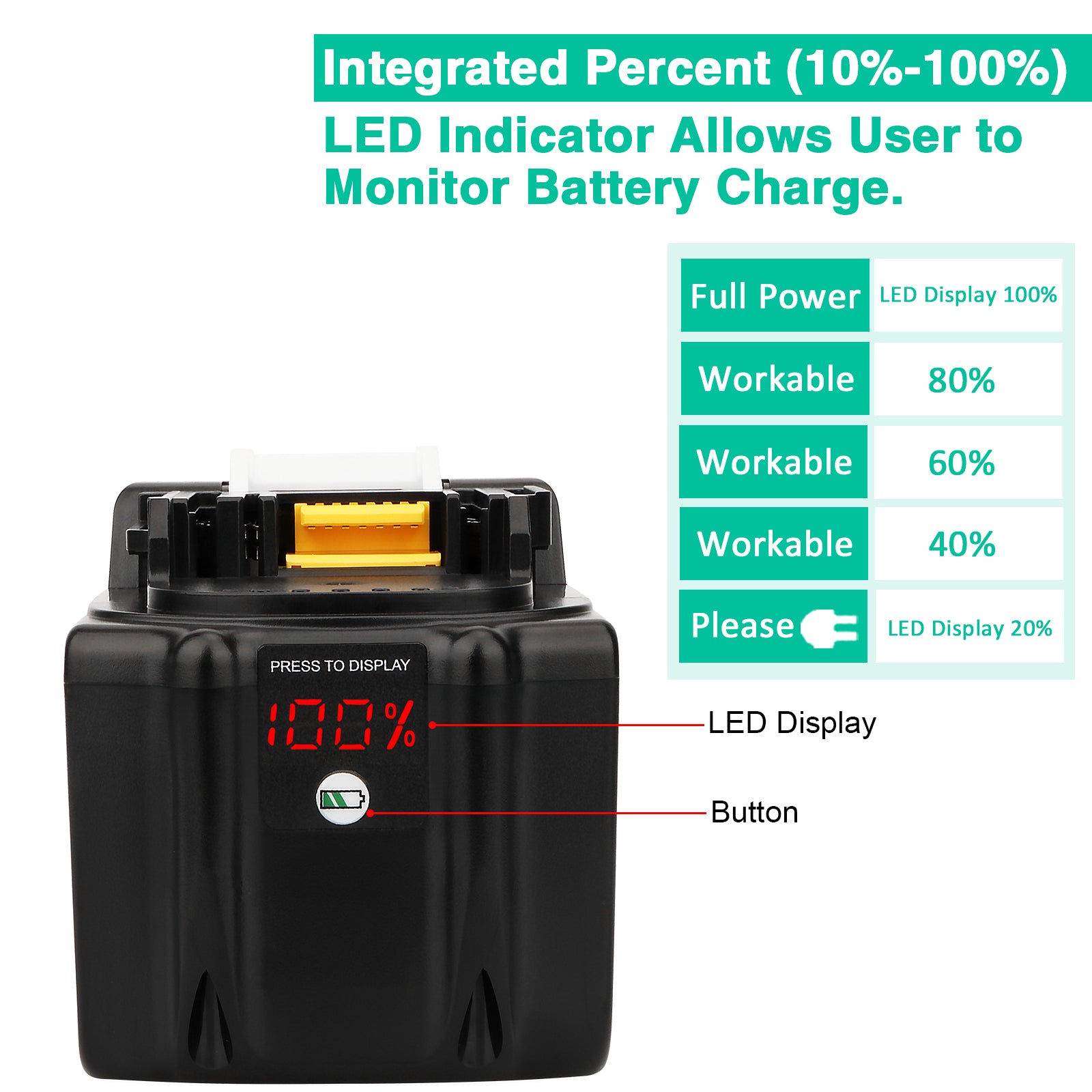 waitley 18V 9.0Ah Replacement Battery Compatible with BL1830 BL1840 BL1850 BL1860 BL1890 Lithium-Ion Battery Tools with LED Indicator