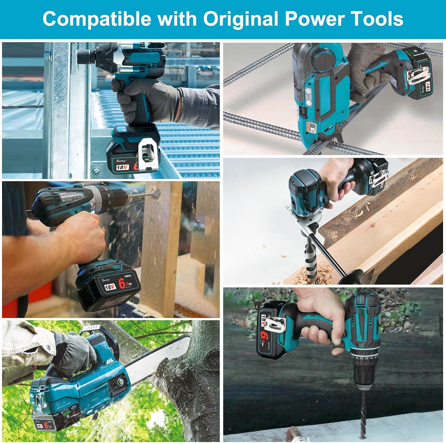 Waitley 18V 6.0Ah Battery Compatible with Makita Power Tools