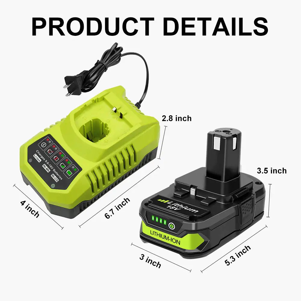 Waitley 18V 3.0Ah 2-Pack Batteries with Charger Compatible with Ryobi ONE+ Tools