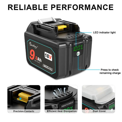 Waitley 18V 9.0Ah Replacement Battery Compatible with Makita Power Tools