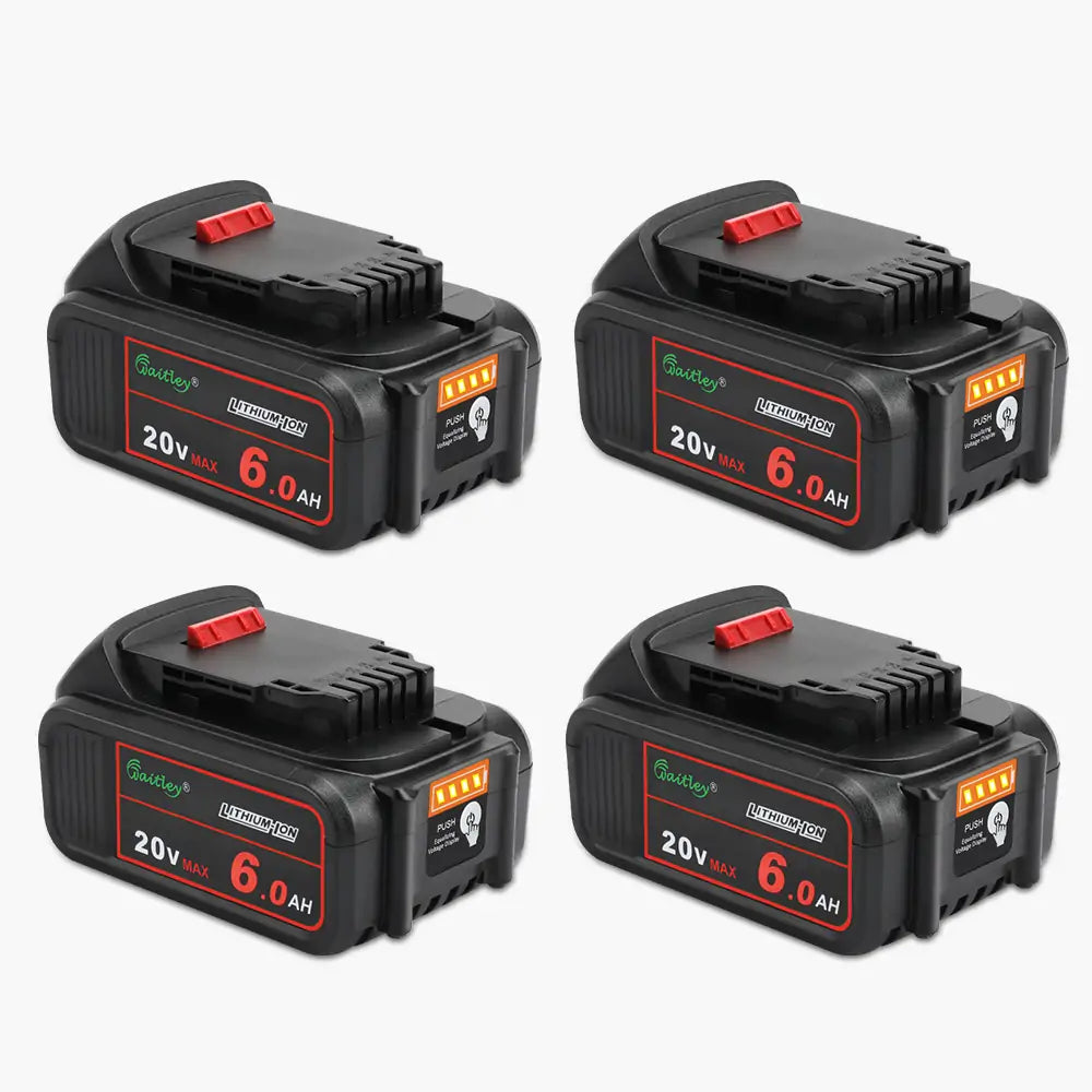 Waitley 20V 6.0Ah replacement battery compatible with DEWALT power tools-4 pack
