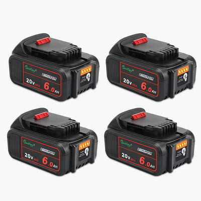 Waitley 20V 6.0Ah replacement battery compatible with DEWALT power tools-4 pack