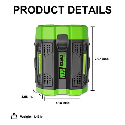 Waitley 56V 5Ah Replacement Battery Compatible with EGO Power Tools