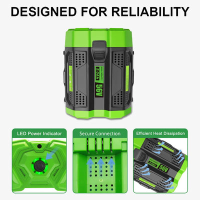 Waitley 56V 5Ah Replacement Battery Compatible with EGO Power Tools