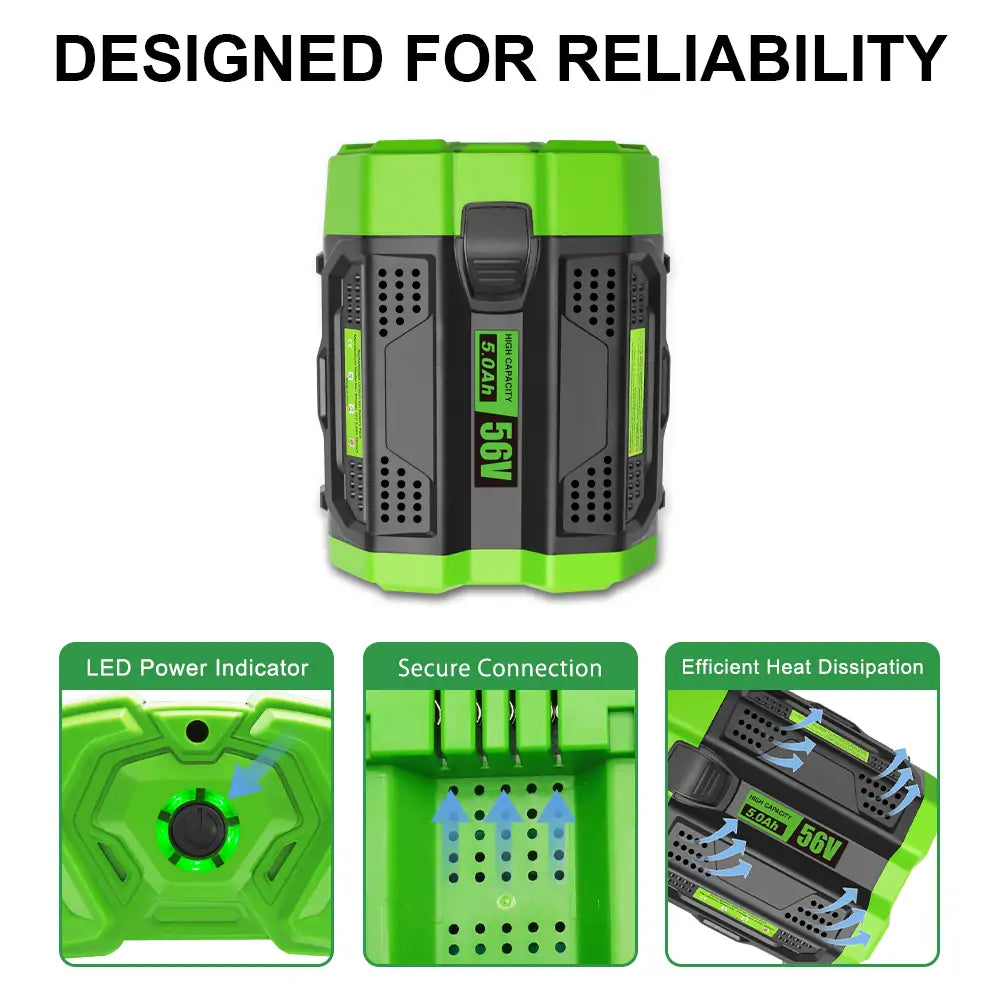 Waitley 56V 5Ah Replacement Battery Compatible with EGO Power Tools