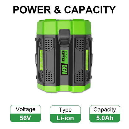 Waitley 56V 5Ah Replacement Battery Compatible with EGO Power Tools