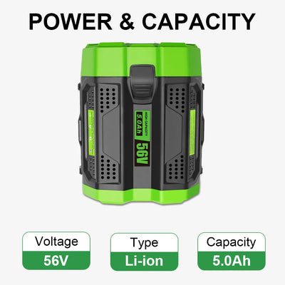 Waitley 56V 5Ah Replacement Battery Compatible with EGO Power Tools