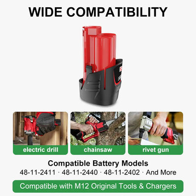 Waitley 12V 3.0Ah Replacement Battery Compatible with Milwaukee Power Tools