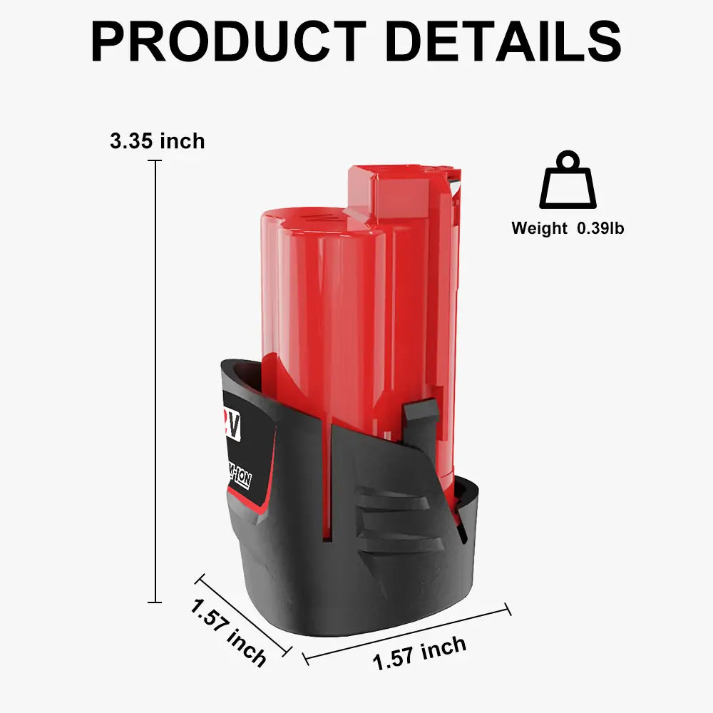 Waitley 12V 3.0Ah Replacement Battery Compatible with Milwaukee Power Tools