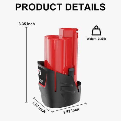 Waitley 12V 3.0Ah Replacement Battery Compatible with Milwaukee Power Tools