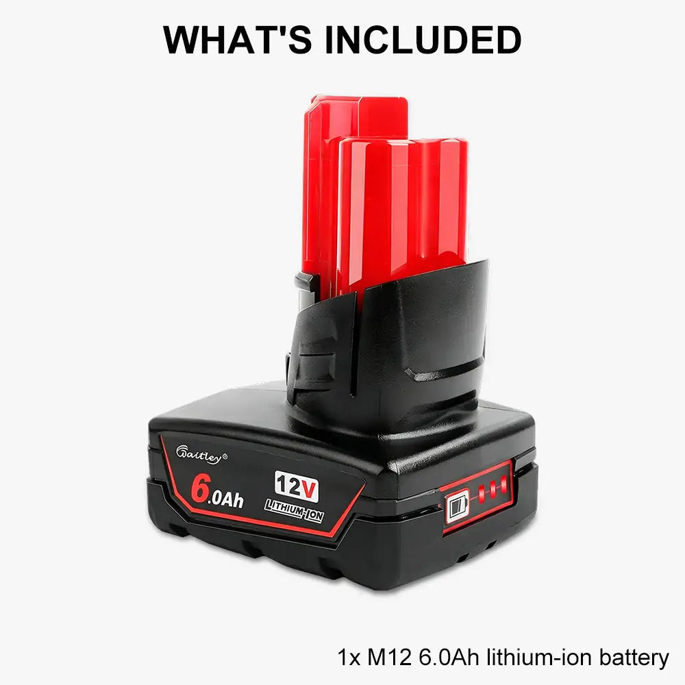 Waitley 2 Pack 12V 6A Replacement Battery Compatible with Milwaukee 6.0Ah Power Tools