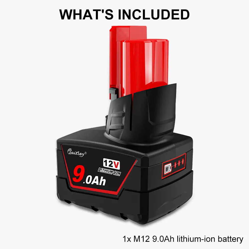 Waitley 2 Pack 12V 9Ah Replacement Battery Compatible with Milwaukee 12V Power Tools
